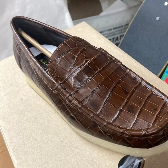 Clarks Wallabe loafer in brown croc Womens Wallabee Loafer Brown Crocodile Loafers | Clarks IE main image 4